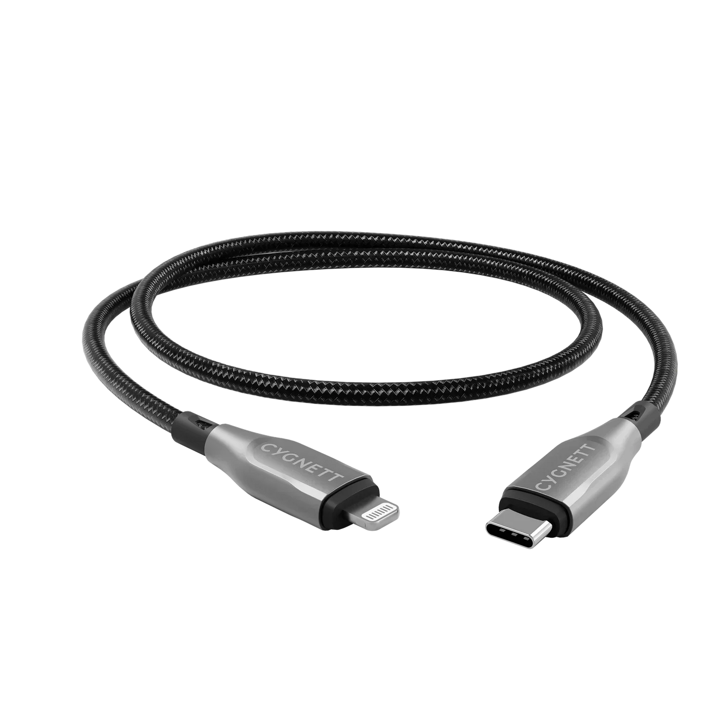 Cygnett Armoured Lightning to USB-C Cable 1M, Black