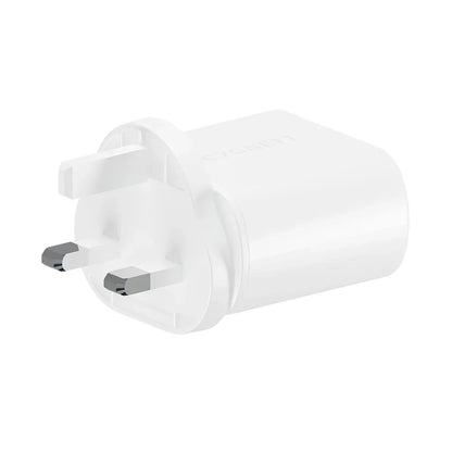 Cygnett PowerPlus 35W Dual USB-C Wall Charger UK, White